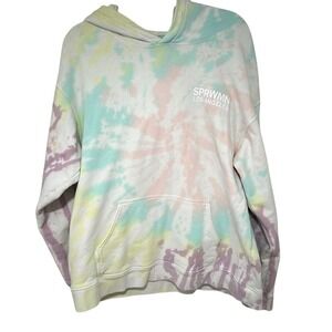 SPRWMN Los Angeles  Multicolor‎ Tie Dye Long Sleeve Hoodie Size Medium